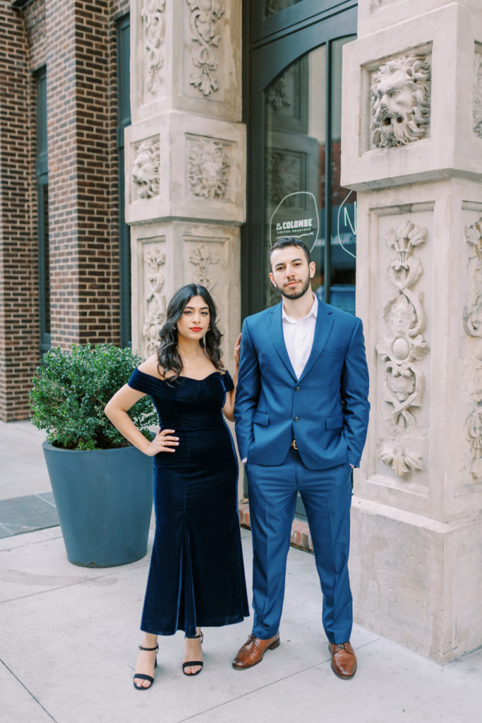 formal-engagement-session-outside-in-downtown-nashville